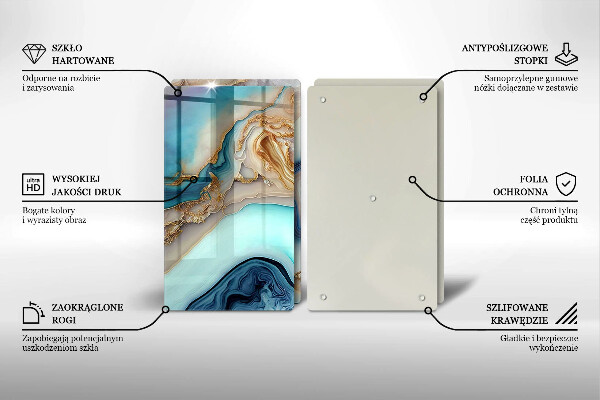 Tocător sticlă Marmură multicoloră