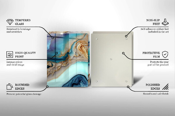 Tocător sticlă Marmură multicoloră