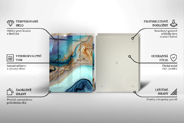 Tocător sticlă Marmură multicoloră