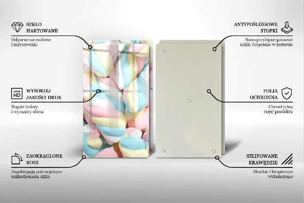 Tocător sticlă Bezele colorate