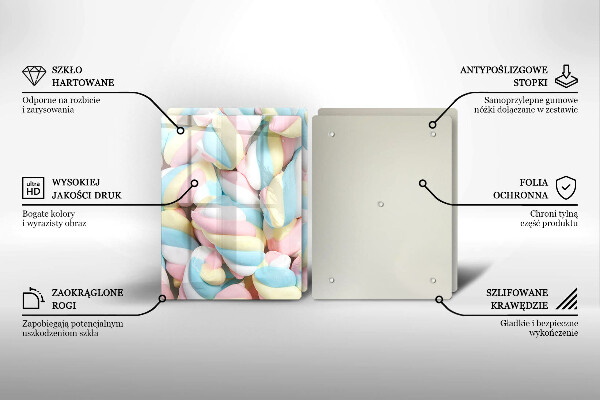 Tocător sticlă Bezele colorate