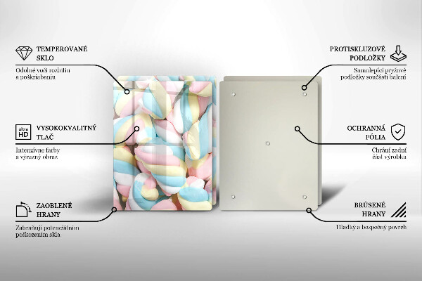 Tocător sticlă Bezele colorate