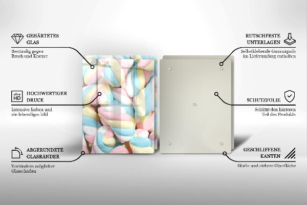 Tocător sticlă Bezele colorate