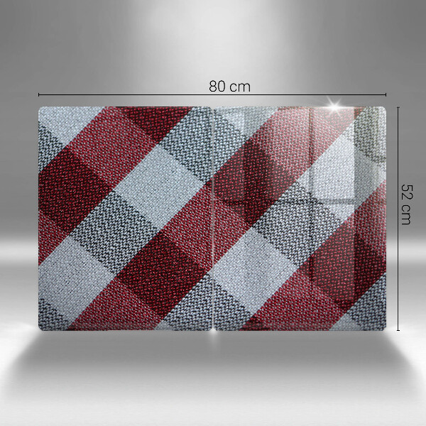 Tocător sticlă Model în carouri roșu și alb