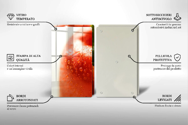 Tocător sticlă Ardei roşu
