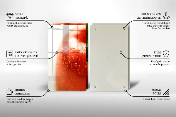 Tocător sticlă Ardei roşu