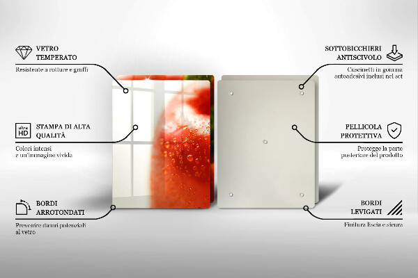 Tocător sticlă Ardei roşu