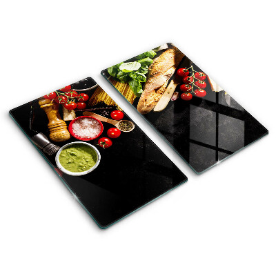 Tocător sticlă Ingrediente și condimente italiene