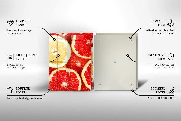 Tocător sticlă Felii de grapefruit