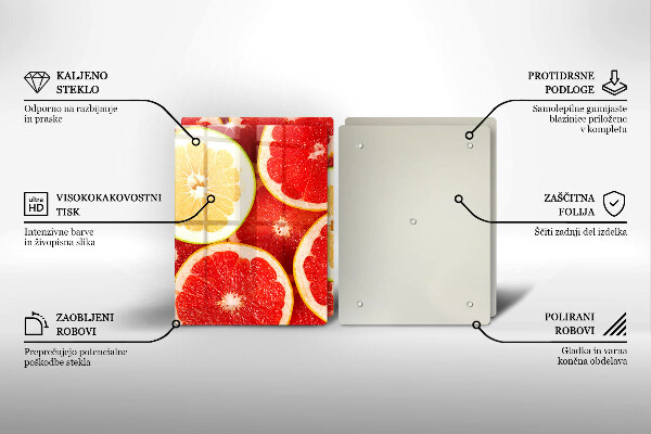 Tocător sticlă Felii de grapefruit