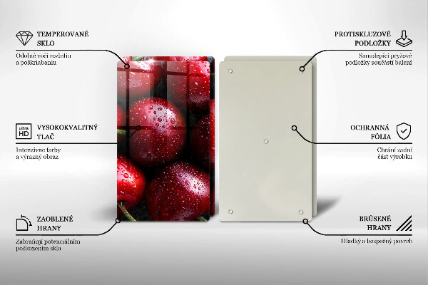 Tocător sticlă Prim-plan cu cireșe