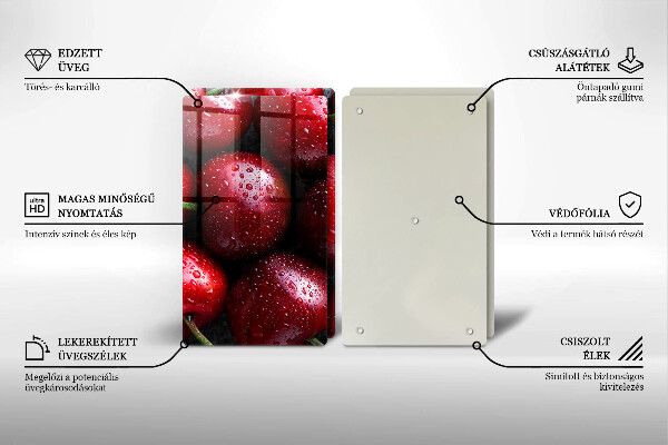 Tocător sticlă Prim-plan cu cireșe