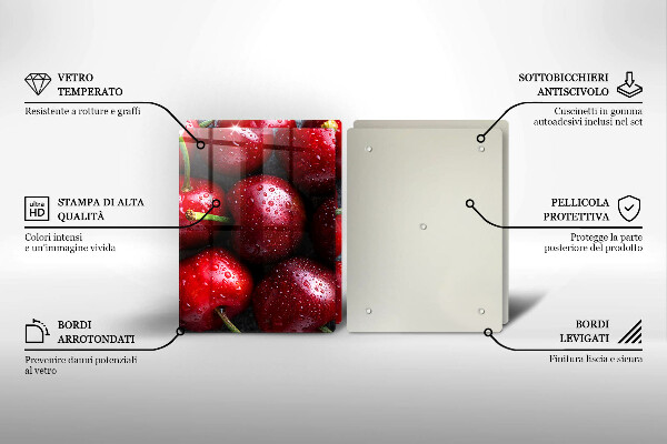 Tocător sticlă Prim-plan cu cireșe