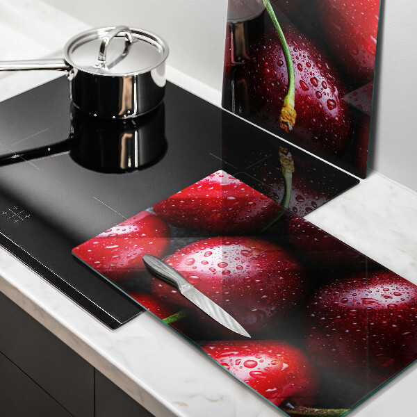 Tocător sticlă Prim-plan cu cireșe