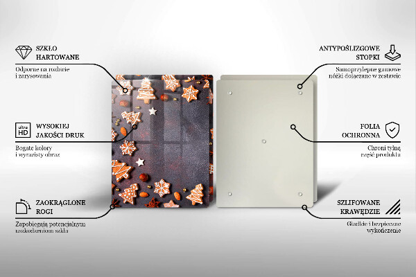 Tocător sticlă Crăciun turtă dulce