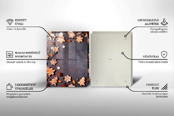 Tocător sticlă Crăciun turtă dulce