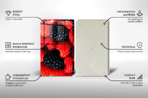 Tocător sticlă Zmeura si murele