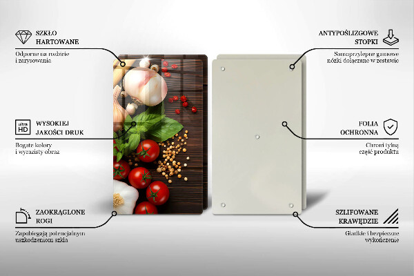 Tocător sticlă Legume pe masă