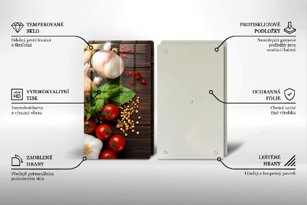 Tocător sticlă Legume pe masă