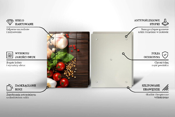 Tocător sticlă Legume pe masă