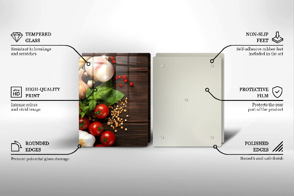 Tocător sticlă Legume pe masă