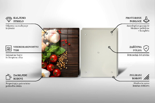 Tocător sticlă Legume pe masă