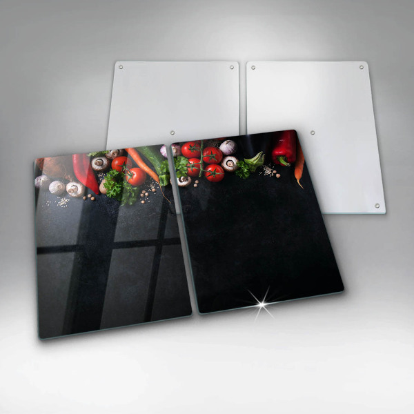 Tocător sticlă Legume colorate