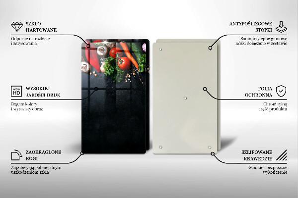 Tocător sticlă Legume colorate