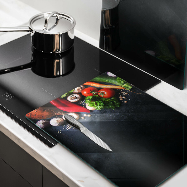 Tocător sticlă Legume colorate