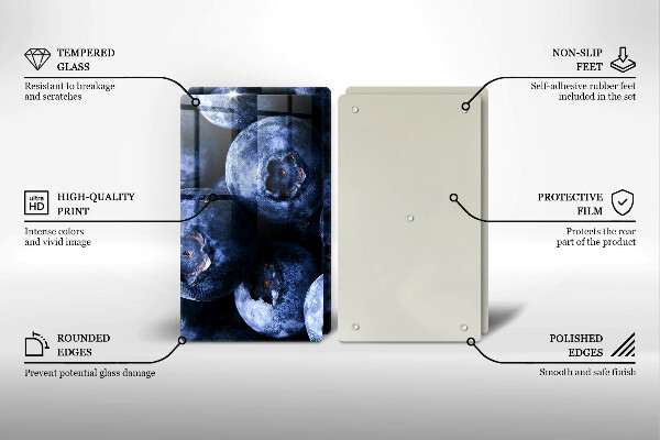 Tocător sticlă Prim-plan cu fructe de padure