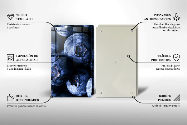 Tocător sticlă Prim-plan cu fructe de padure