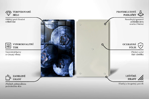 Tocător sticlă Prim-plan cu fructe de padure