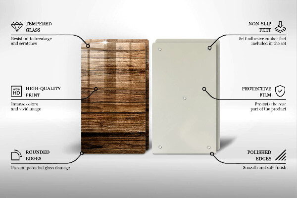 Tocător sticlă Textura lemnului