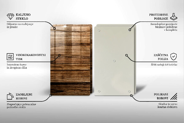 Tocător sticlă Textura lemnului