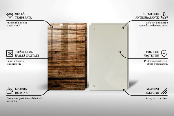 Tocător sticlă Textura lemnului