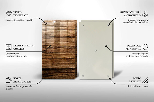 Tocător sticlă Textura lemnului