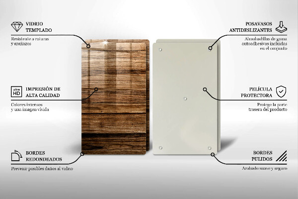 Tocător sticlă Textura lemnului