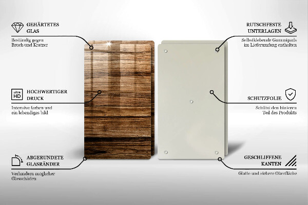 Tocător sticlă Textura lemnului