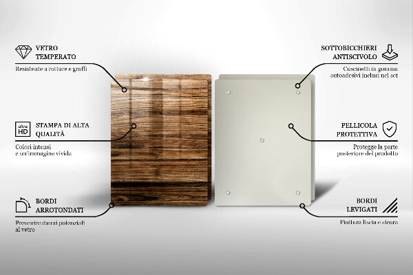 Tocător sticlă Textura lemnului