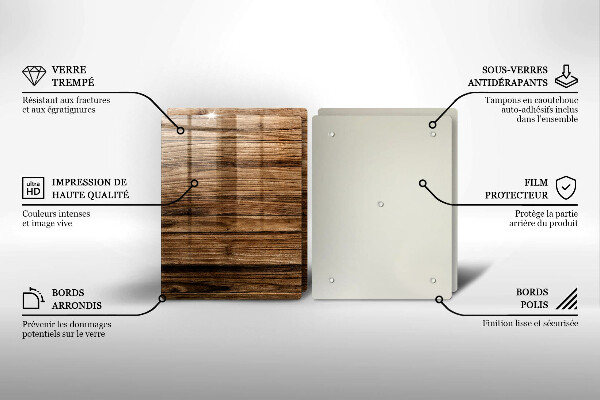 Tocător sticlă Textura lemnului