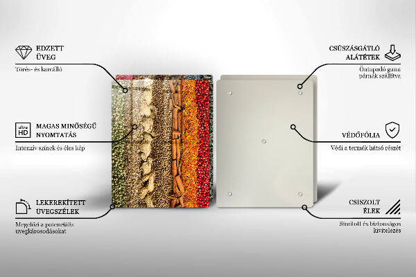 Tocător sticlă Condimente colorate