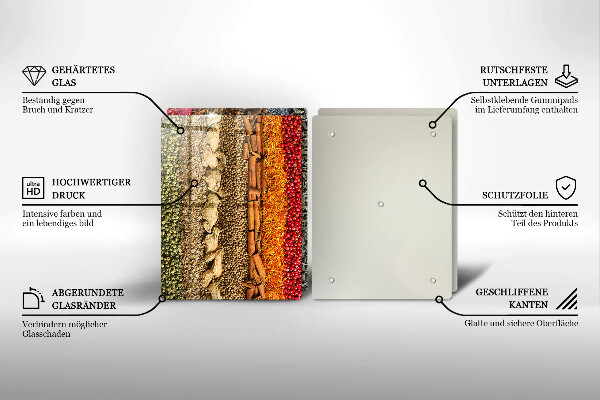 Tocător sticlă Condimente colorate