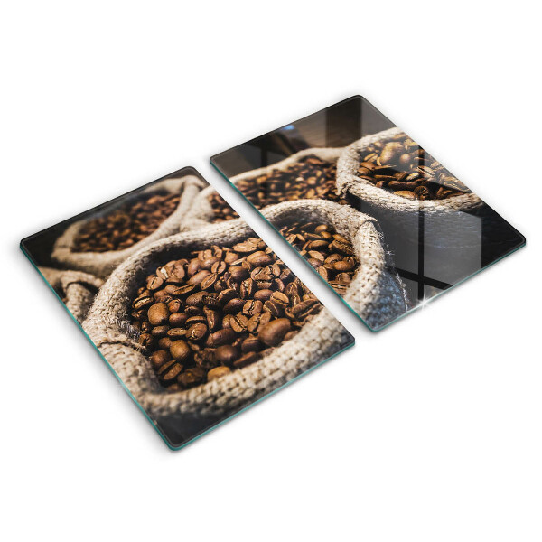 Tocător sticlă Pungi cu boabe de cafea