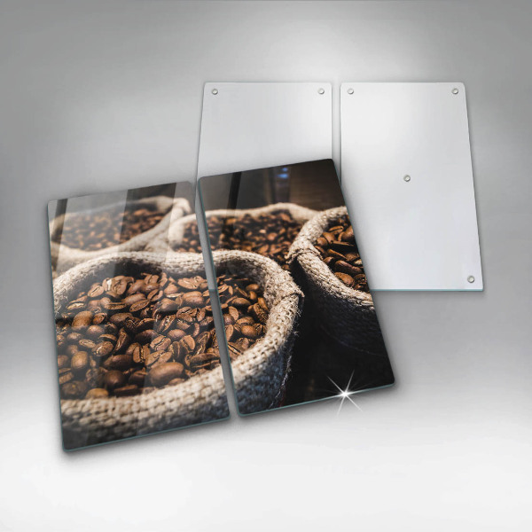 Tocător sticlă Pungi cu boabe de cafea