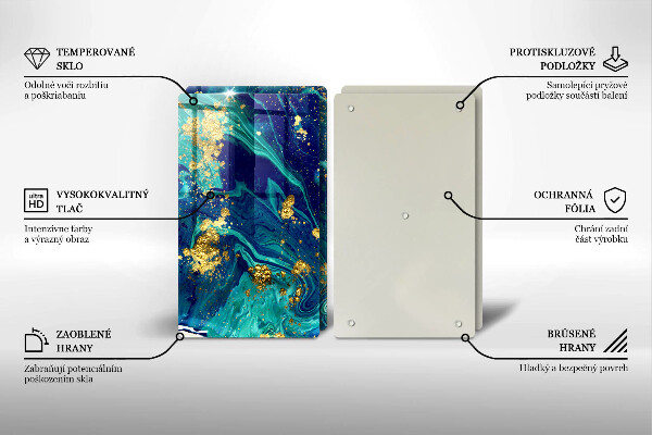 Tocător de bucătărie Abstracție cu aur