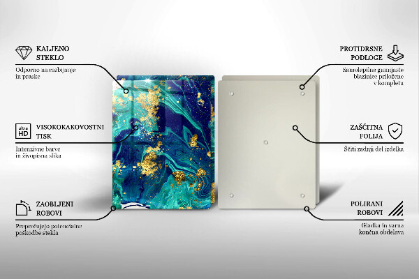 Tocător de bucătărie Abstracție cu aur