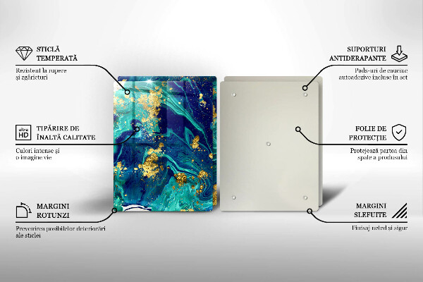 Tocător de bucătărie Abstracție cu aur