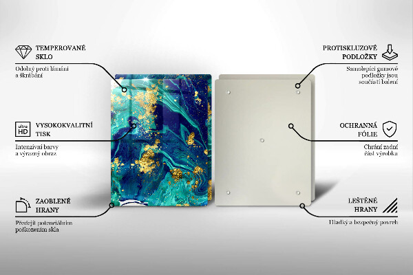 Tocător de bucătărie Abstracție cu aur