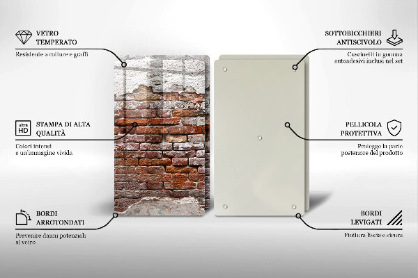 Tocător de bucătărie Zid vechi de cărămidă și beton