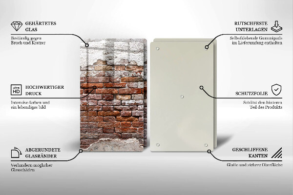 Tocător de bucătărie Zid vechi de cărămidă și beton